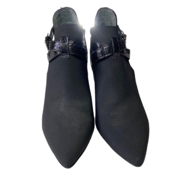 Donald J Pliner Leather Croc Embossed Pointed Toe Ankle Booties Size 7.5 - Picture 6 of 9